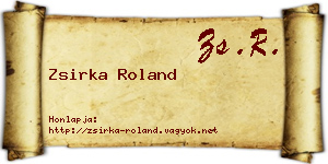 Zsirka Roland névjegykártya